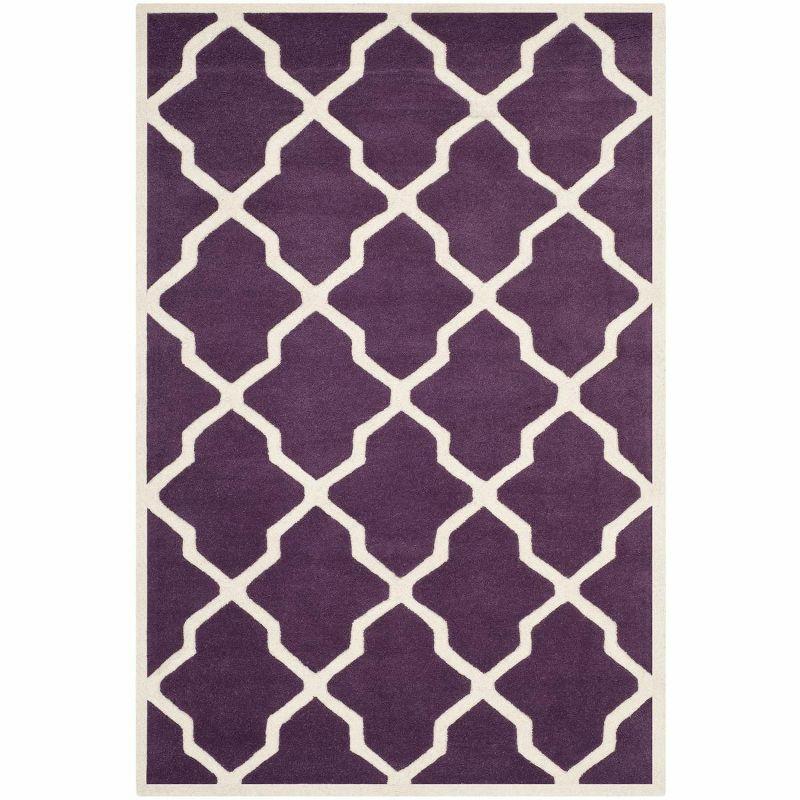 Chatham CHT735 Hand Tufted Accent Rug Purple / Ivory 3' X 5' - Safavieh.