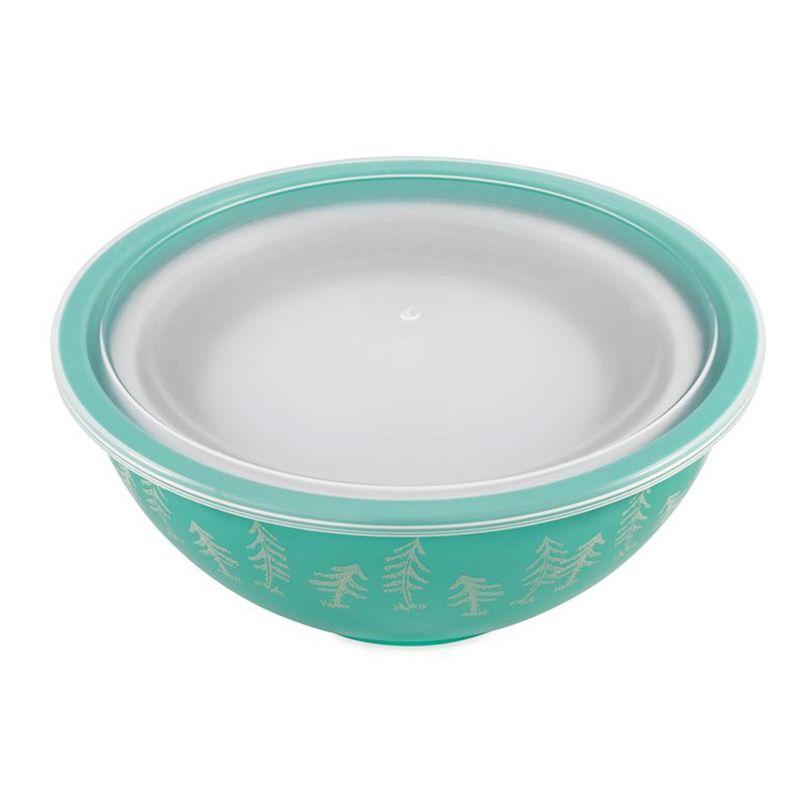 Camco Life is Better at The Campsite Nesting Bowl Set, Includes (4) Durable Melamine Bowls with (4) Plastic Lids Suitable for On-The-Go Lifestyles