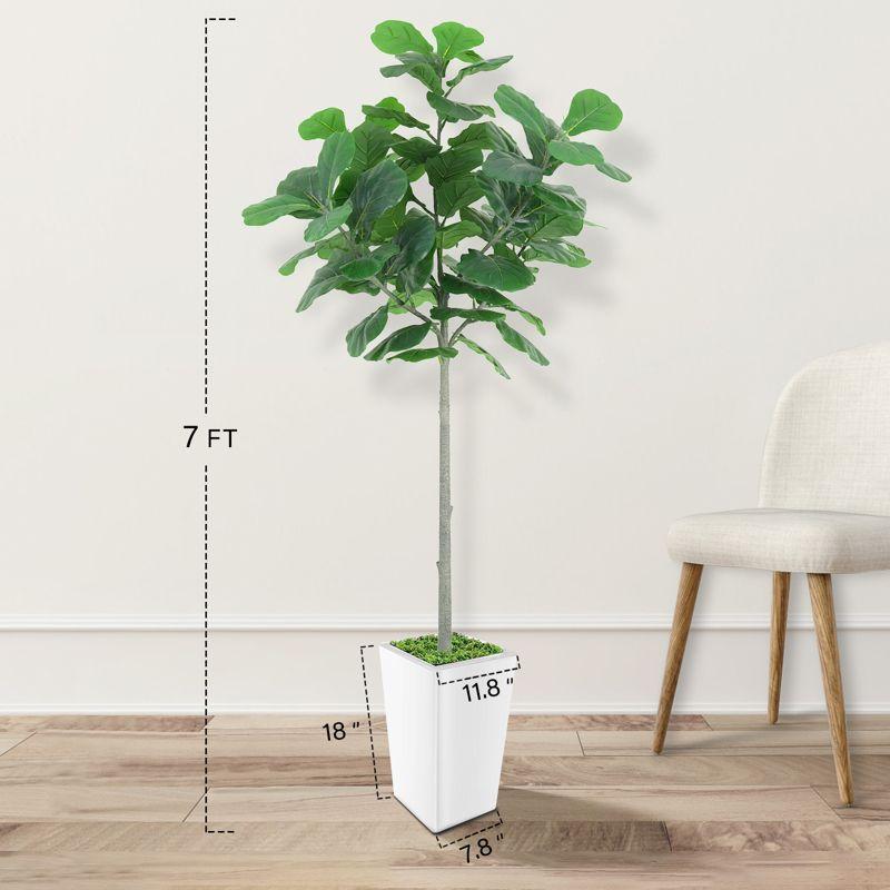 5FT Artificial Fiddle Leaf Fig Tree with White Plastic Pot