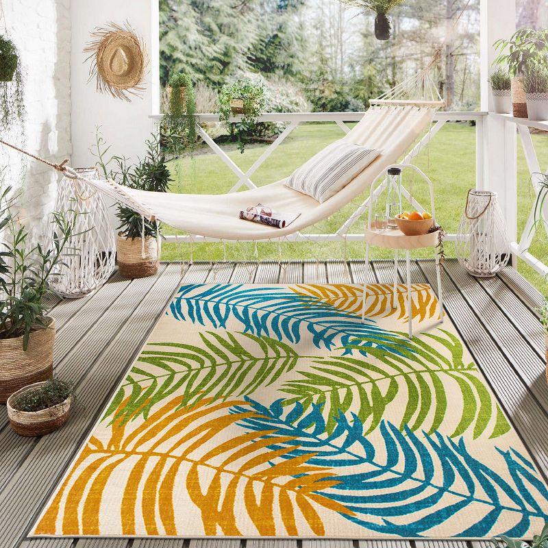 World Rug Gallery Floral Leaves Flatweave Indoor/Outdoor Area Rug