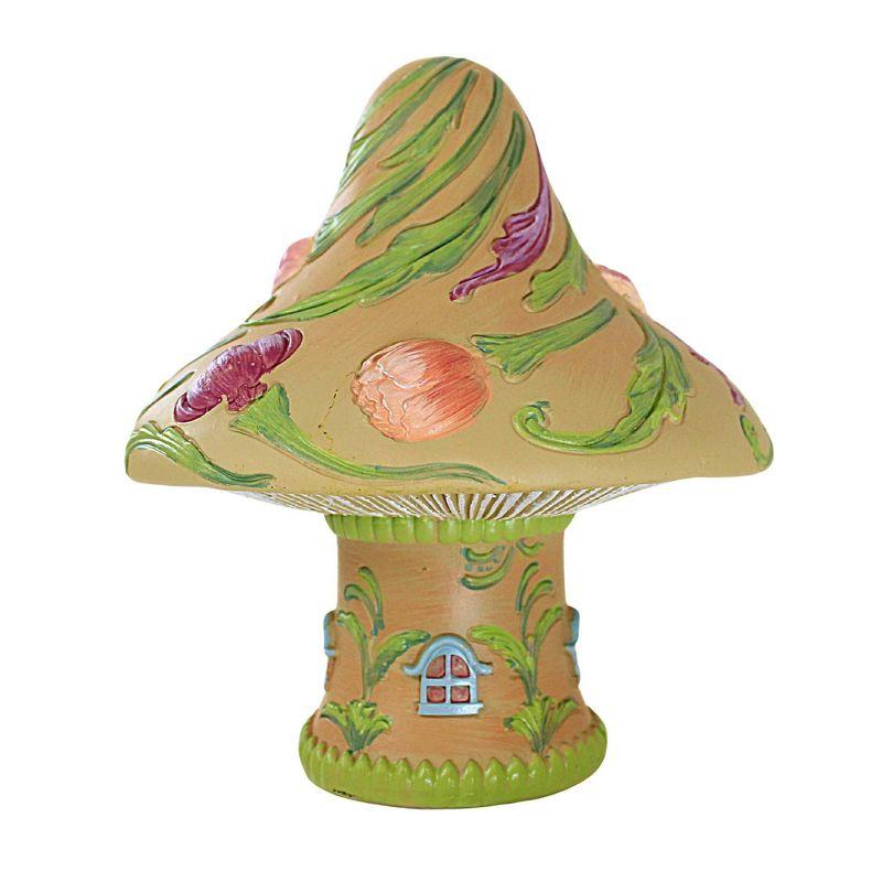 Roman 7.25 In Mushroom House Flowers Door Windows Figurines