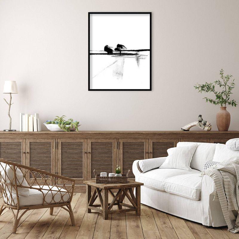 33" x 41" Trees by Teju Reval Wood Framed Wall Art Print - Amanti Art: Modern Lithograph, Abstract Landscape