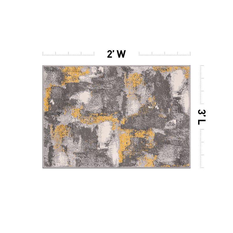 World Rug Gallery Brighton Modern Abstract Area Rug - Yellow 2'x3'