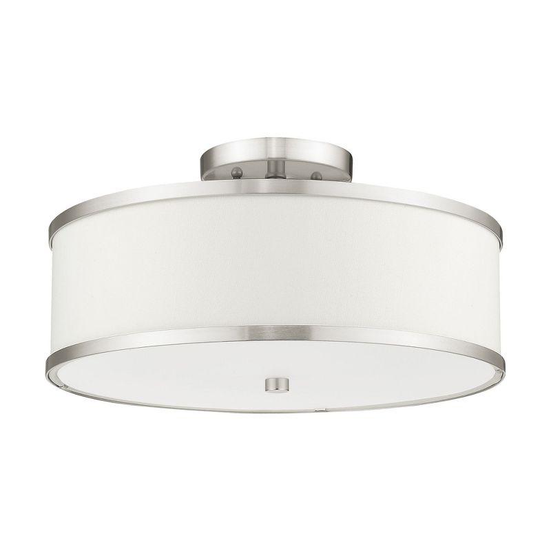 Livex Lighting Park Ridge 3 - Light Semi-Flush Mount in  Brushed Nickel