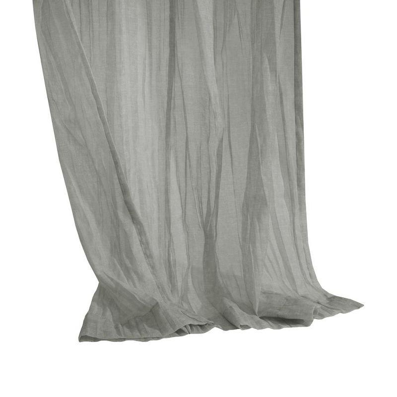 Habitat Paloma Sheer Dual Header Stylish and Functional Curtain Panel 52" x 108" Grey