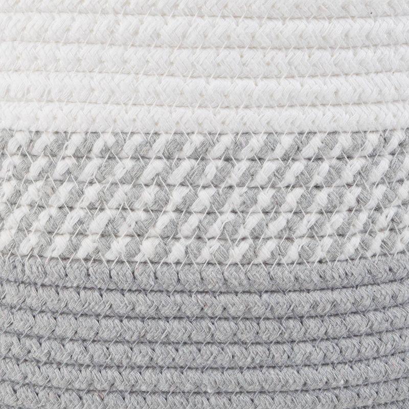 Home-Complete 3pc Storage Basket Set Gray: Cotton Cloth Bins for Shelves, Square Decorative Organizers, Hand Washable
