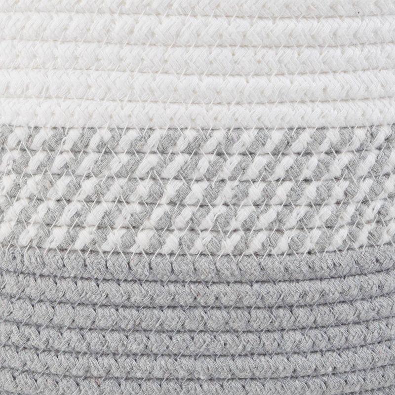 Gray Woven Cotton Rope Storage Basket Set, 3-Piece