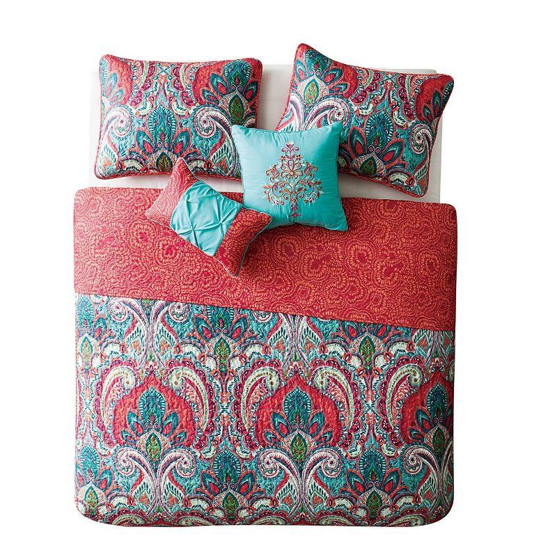 VCNY Casablanca Bohemian Microfiber / Polyester Standard Damask Quilt Set