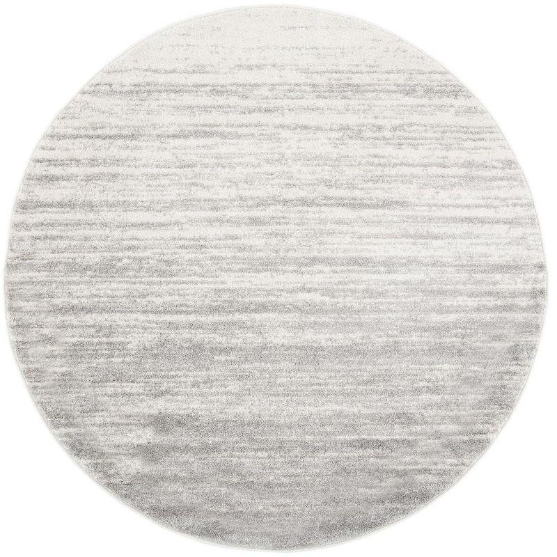 Adirondack ADR113 Machine Made Indoor Area Rug - Ivory/Silver - 4' Round - Safavieh