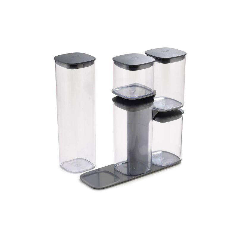 Gray 5-Piece BPA-Free Plastic Food Storage Container Set