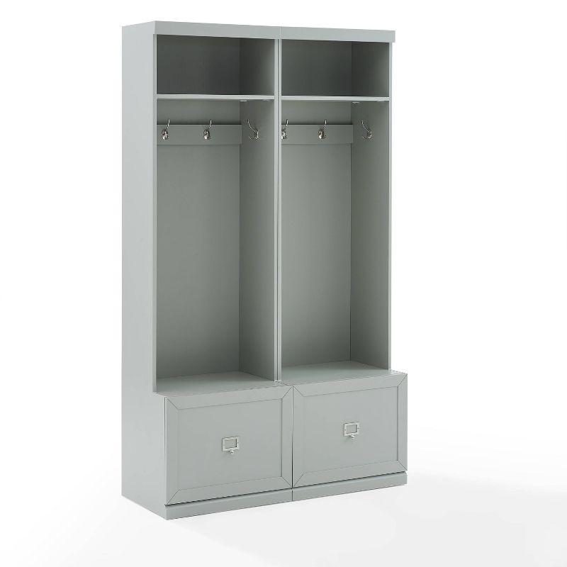 Gray 2-Piece Hall Tree Entryway Set with Storage Drawers