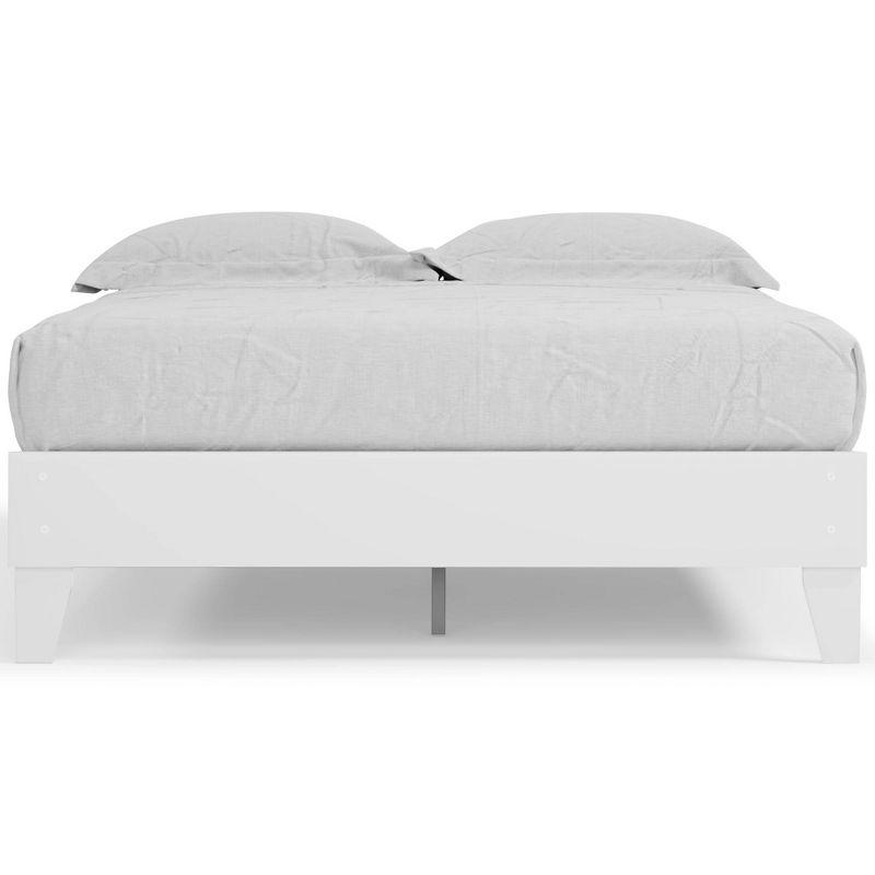 Queen Piperton Platform Bed White - Signature Design by Ashley: Modern Style, No Box Spring Needed