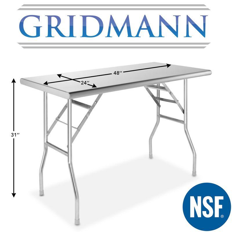 GRIDMANN Stainless Steel 48'' L x 24'' W x 31'' H Work Tables