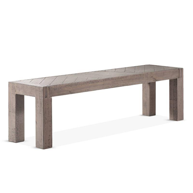 Auckland Bench Reclaimed Wood Weathered Gray - Steve Silver Co.: CSA Certified, Stained Textured Veneer, No Back