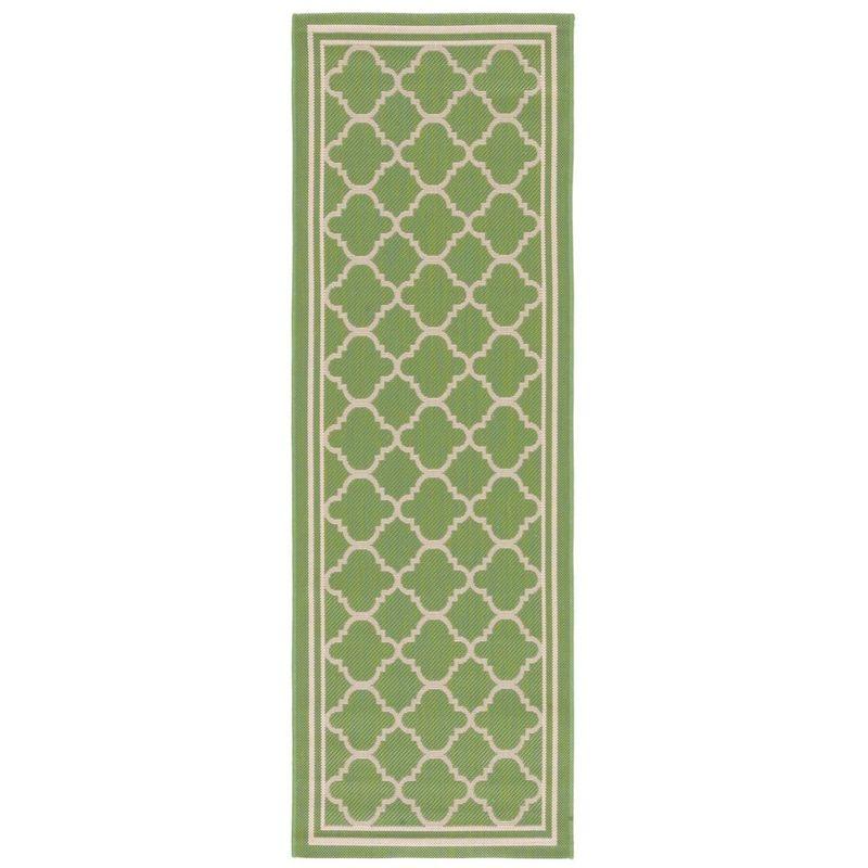 Courtyard CY6918 Power Loomed Indoor/Outdoor Runner Rug - Green/Beige - 2'3"x16' - Safavieh.