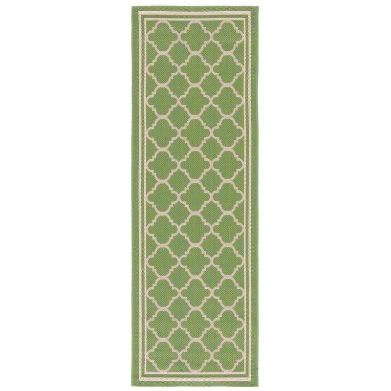 Courtyard CY6918 Power Loomed Indoor/Outdoor Runner Rug - Green/Beige - 2'3"x16' - Safavieh.