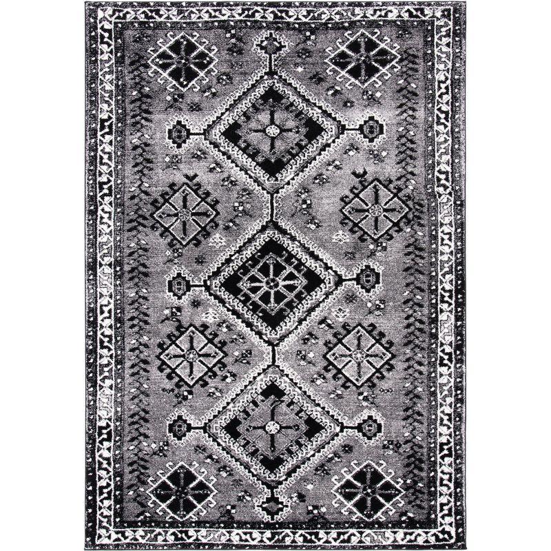 Vintage Hamadan VTH293 Power Loomed Indoor Accent Rug - Grey/Black - 2'7"x5' - Safavieh