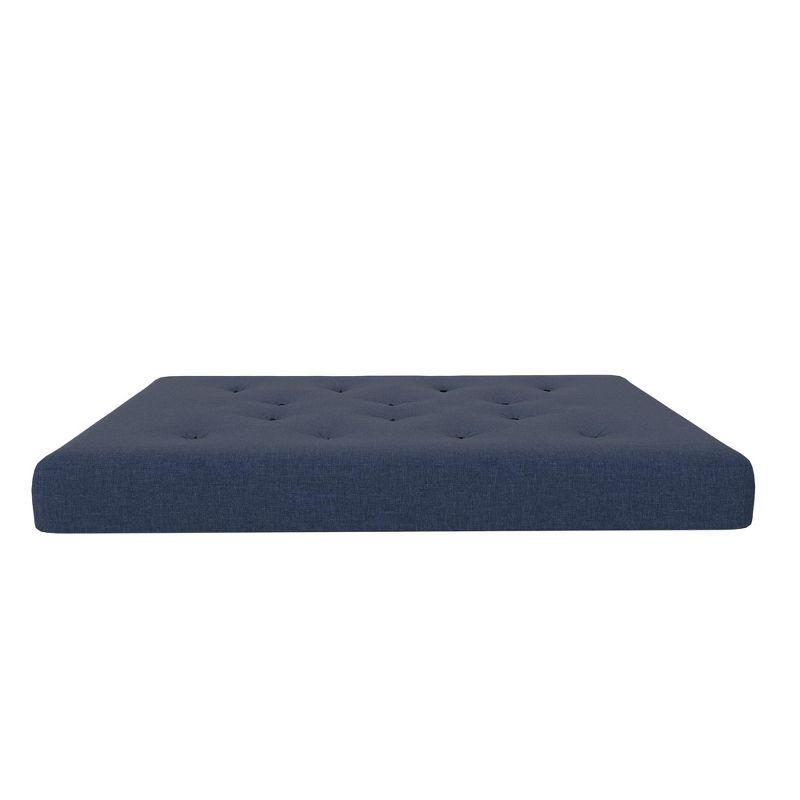 Indigo Blue Full Innerspring Futon Mattress with Linen Cover