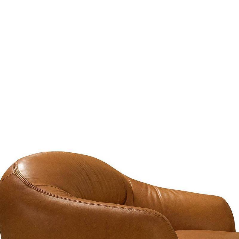 66" Leonia Sofa Cognac Leather - Acme Furniture: Contemporary Metal Legs, Plush Upholstery, Seats Four