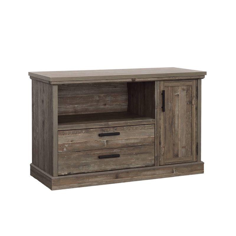 Pebble Pine Rustic Lateral File Credenza with Adjustable Shelf