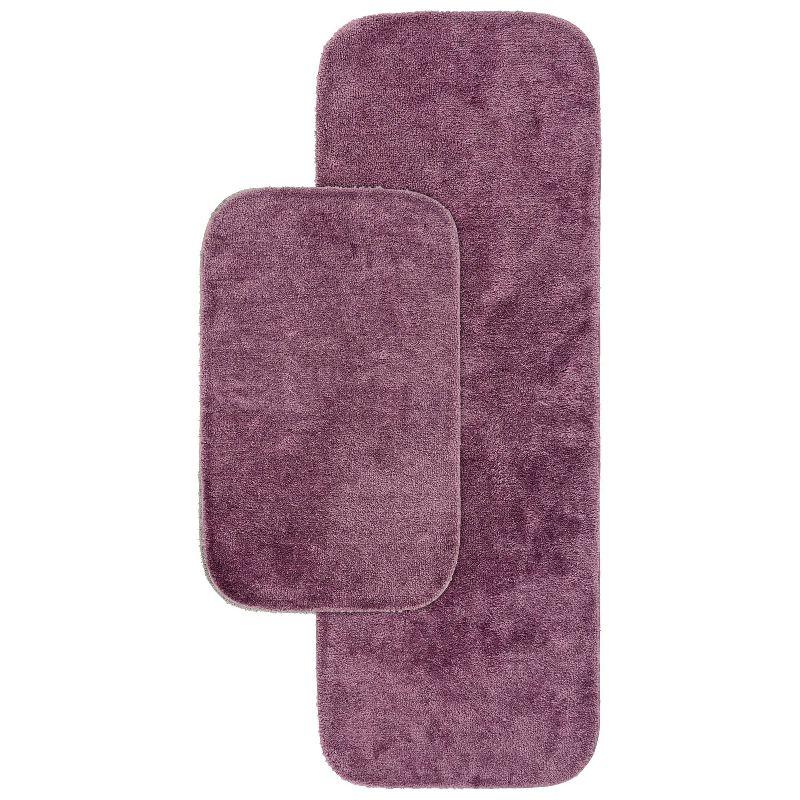 2pc Traditional Nylon Washable Bathroom Rug Set Purple - Garland Rug: Machine Made, Tufted, Latex Backing