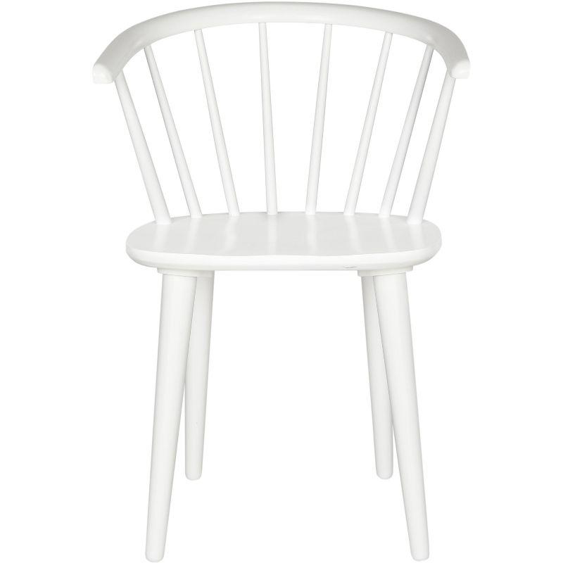 Transitional White Solid Wood Spindle Side Chair, Set of 2