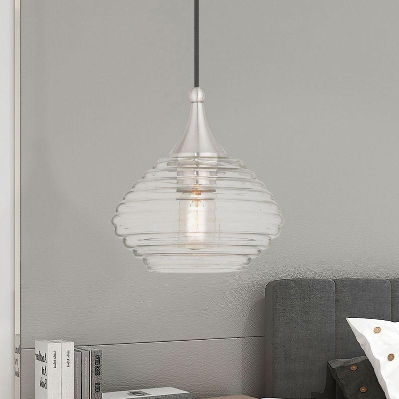 Livex Lighting Art Glass 1 - Light Pendant in  Brushed Nickel