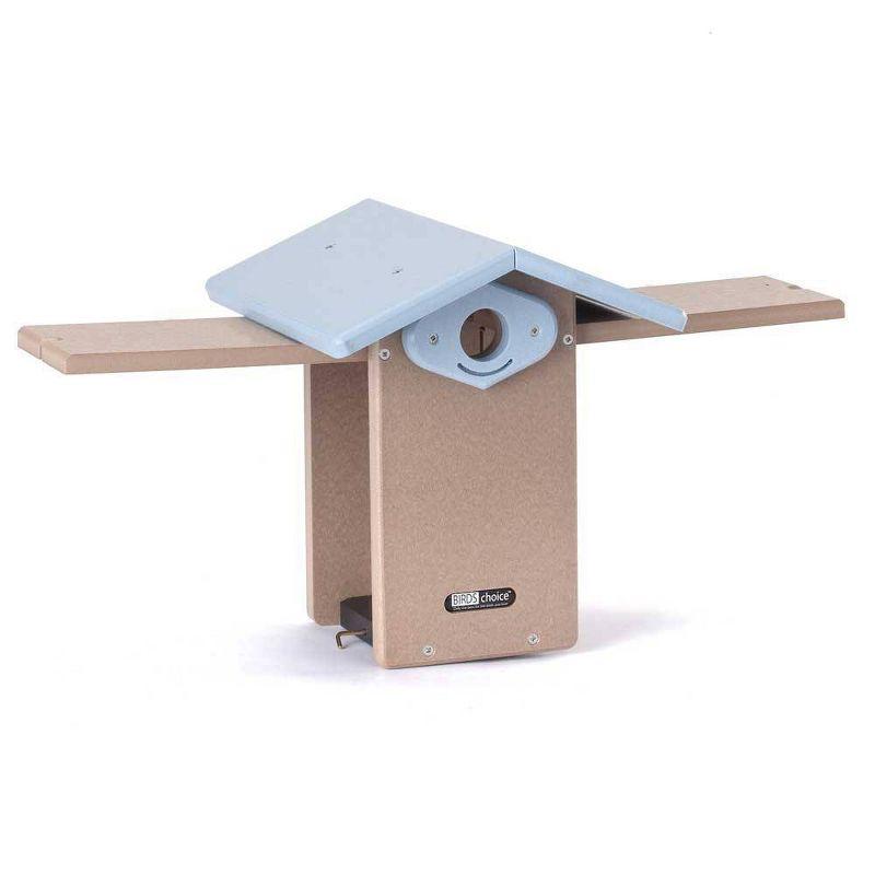 Birds Choice 11" Silver Toupe & Blue Ultimate Bluebird House Recycled Plastic Bird House: Weather-Resistant, No Assembly Required