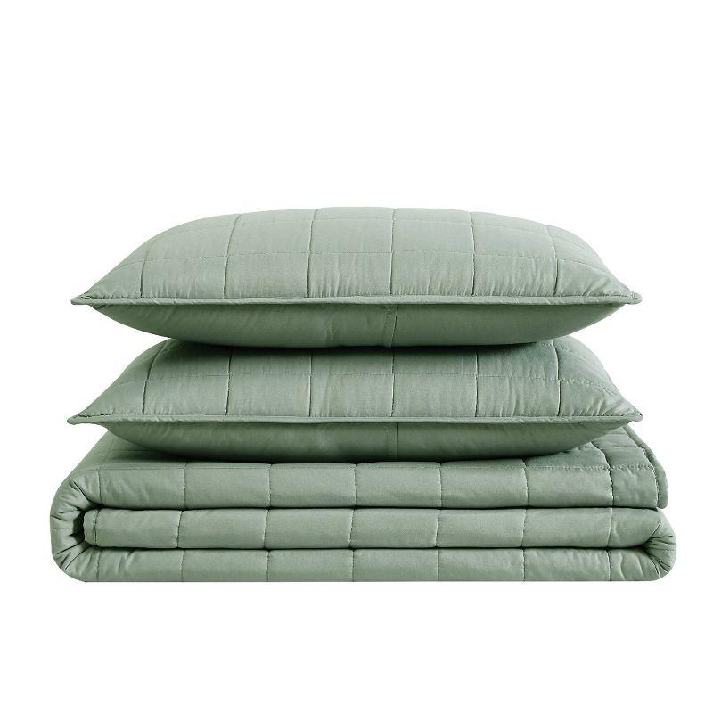 London Fog London Fog Garment Wash Solid Quilt Set