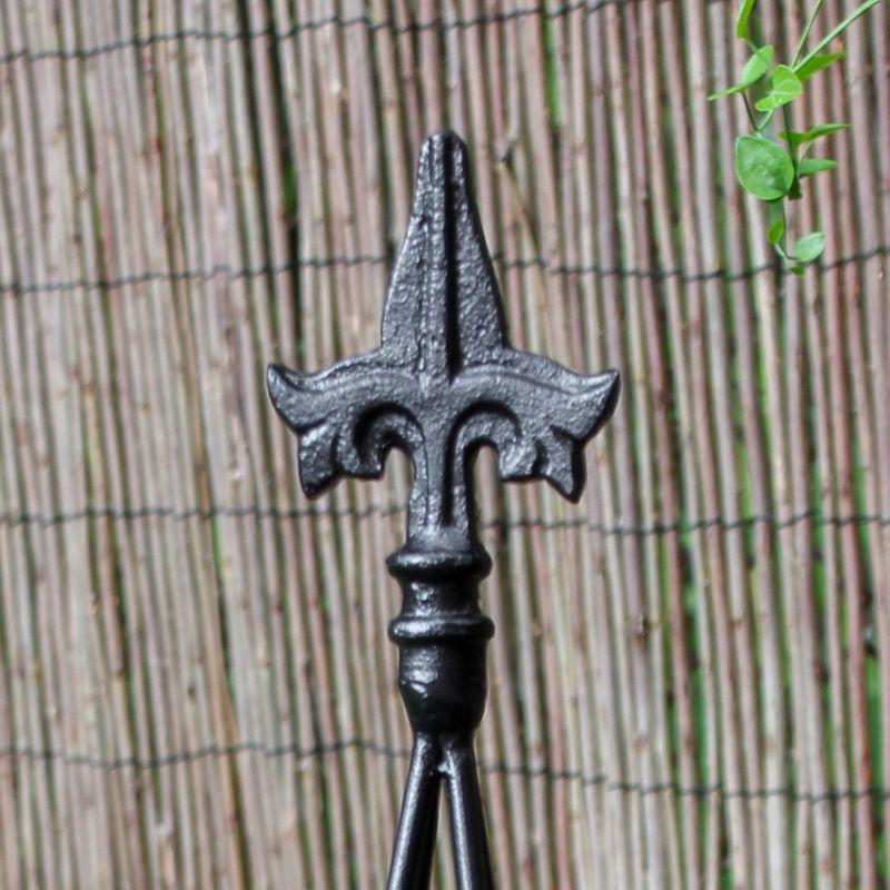 58" Tall Iron Fleur-De-Lis Garden  Trellis Tool Black Powder Coat Finish- Achla Designs