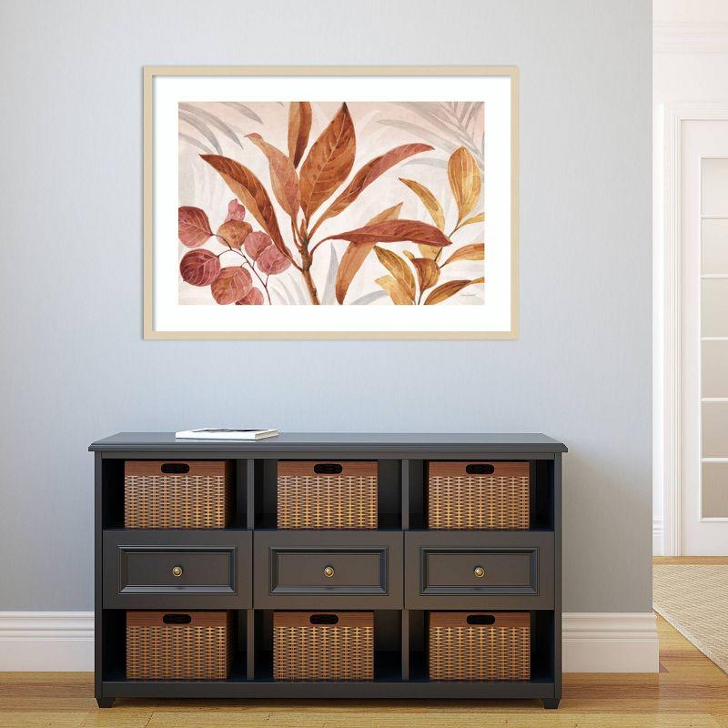 41" x 30" Leaves I by Lisa Audit Wood Framed Wall Art Print - Amanti Art: Giclee Botanical Horizontal Decor