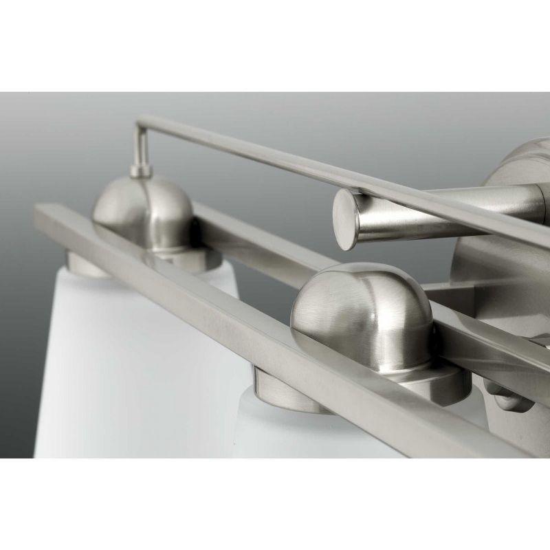 Progress Lighting Flight 4-Light Bath Vanity Polished Chrome Glass Shade Included