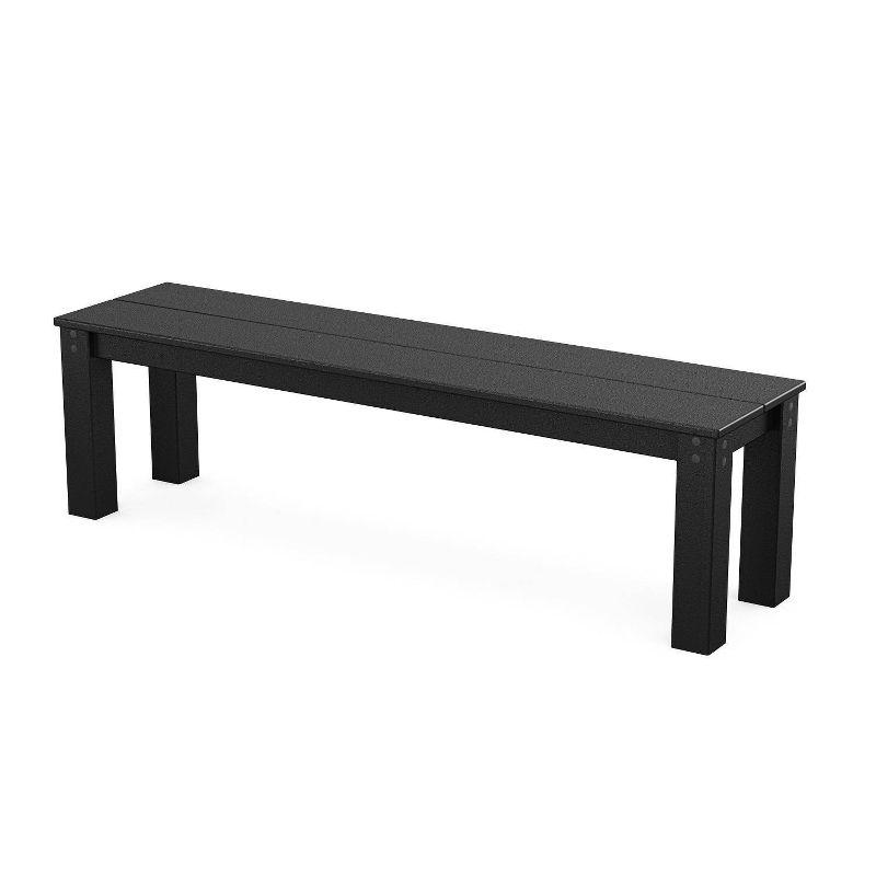 Black Polywood Parsons Outdoor Patio Dining Bench