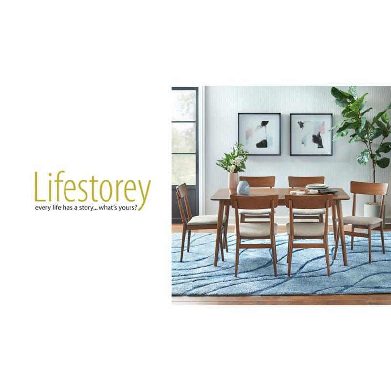 Lifestorey 5pc Newington Mid-Century Modern Rectangular Dining Set Walnut/Mocha