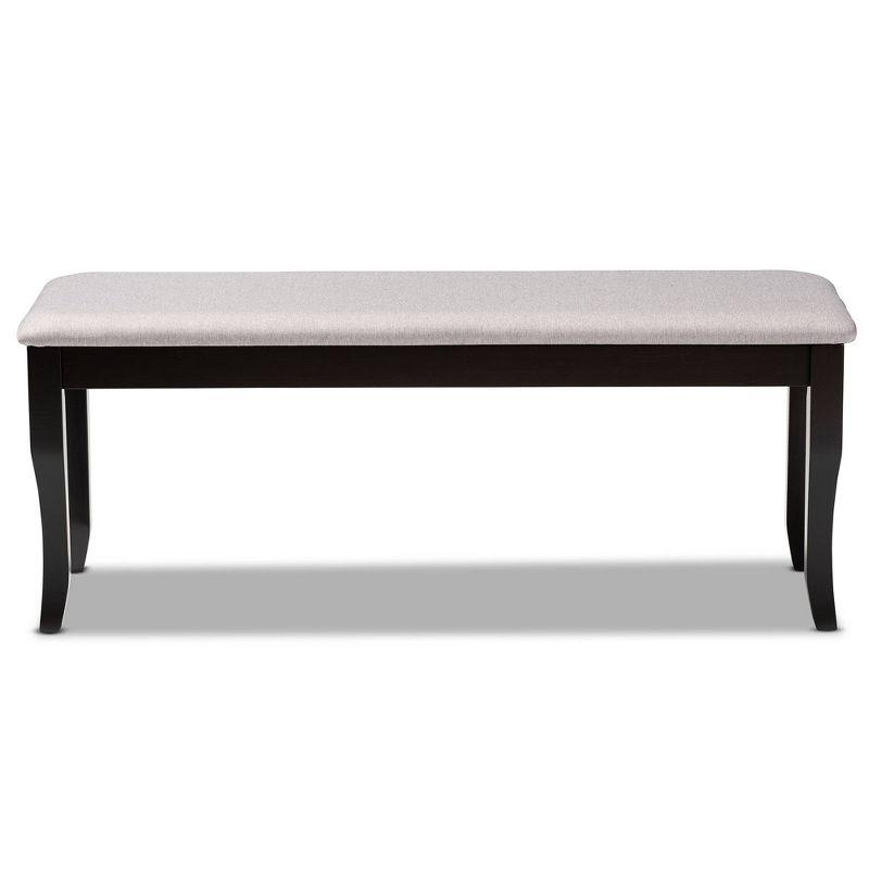 Cornelie Fabric Upholstered Wood Dining Bench Gray/Dark Brown - Baxton Studio