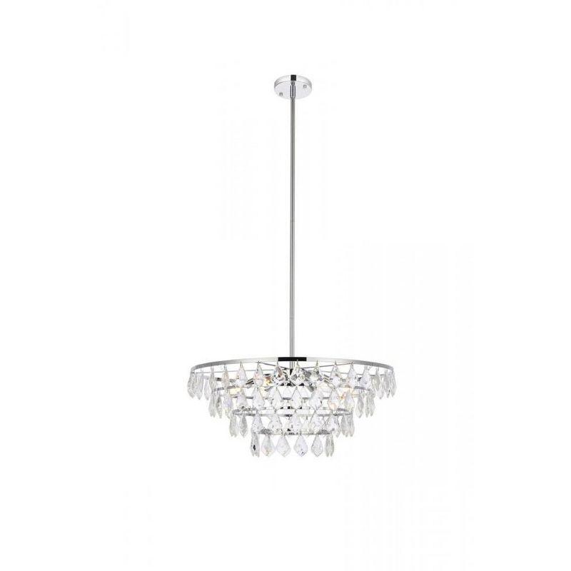 Ella 24'' Chrome Crystal Pendant Light