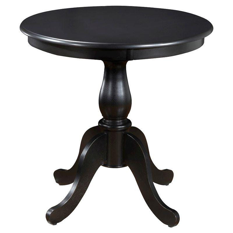 Carolina Living 30" Salem Round Pedestal Dining Table Black: Rubberwood, MDF, Non-Extension