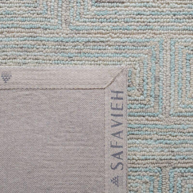 Ikat IKT101 Hand Tufted Area Rug - Teal/Grey - 6'x6' - Safavieh.