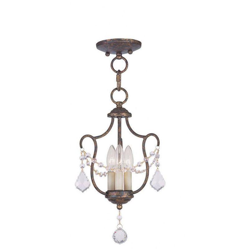 Chesterfield Hand Applied Venetian Golden Bronze Mini Pendant with Crystals