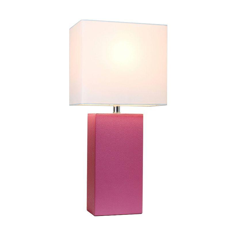 21" Monaco Avenue Modern Leather Table Lamp - Elegant Designs