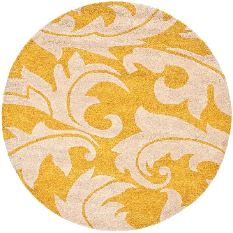 Soho SOH841 Hand Tufted Indoor Area Rug - Gold/Ivory - 6' round - Safavieh.