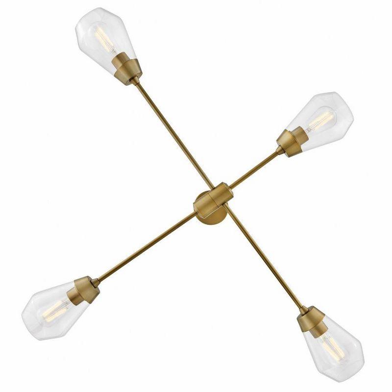 Lark Livie 4 - Light Chandelier in  Lacquered Brass