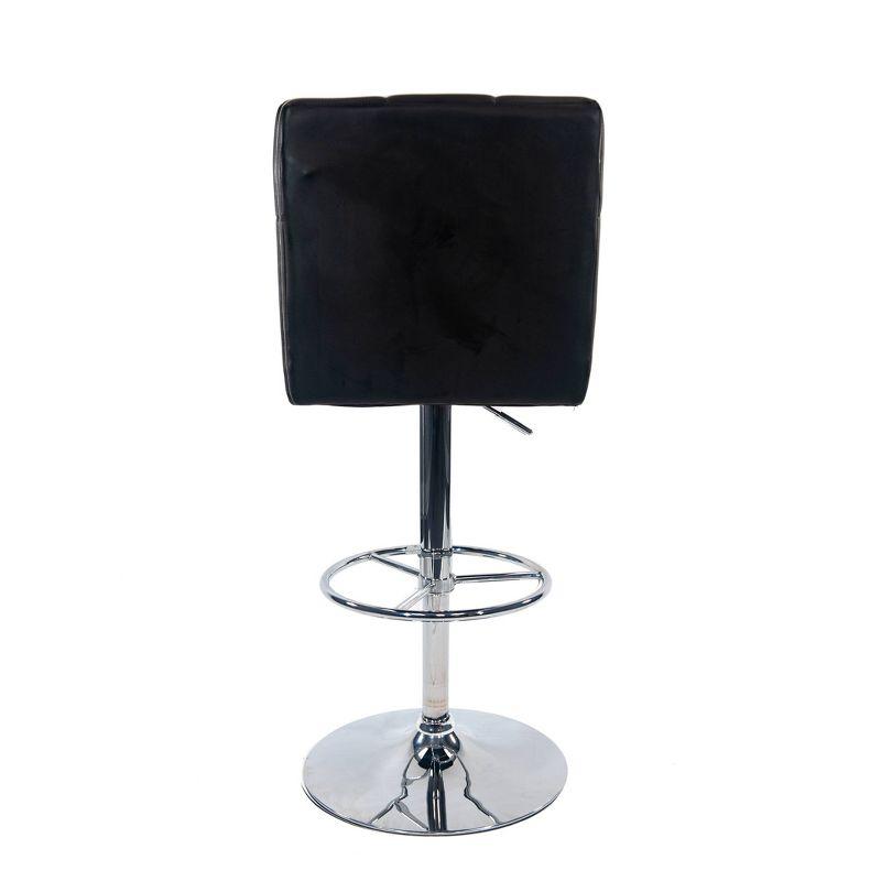 Sloan Adjustable Faux Leather Swivel Barstool Black - Boraam: Chrome Base, Counter to Pub Height