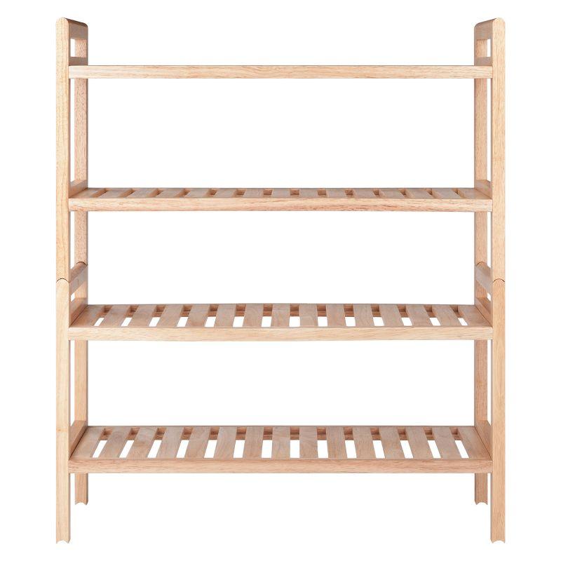 2pc Mercury Stackable Shoe Rack Set Natural - Winsome: Hardwood Organizer for Closet & Entryway