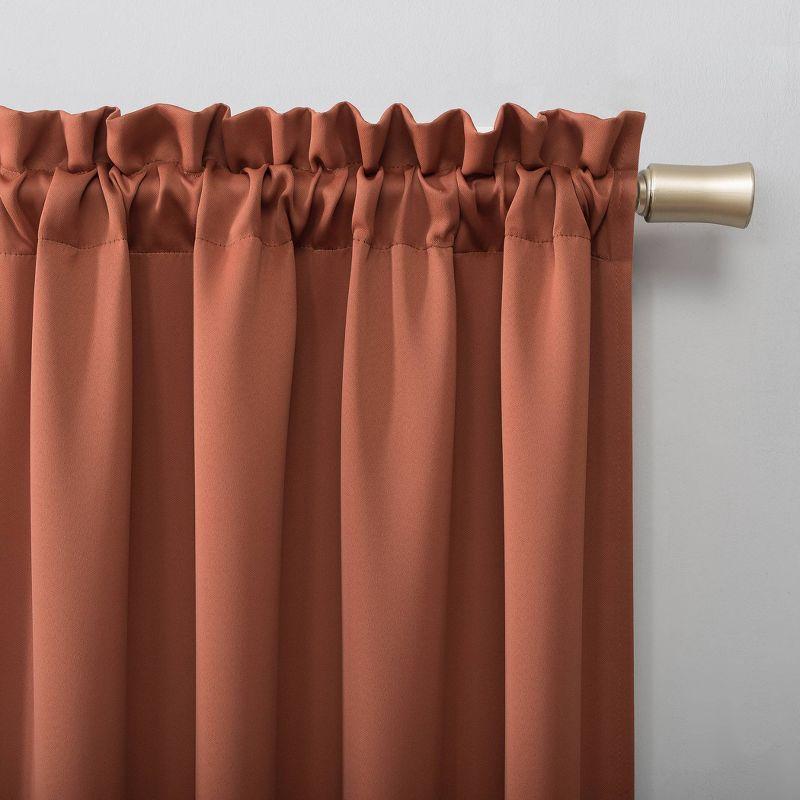 40"x84" Sun Zero Blackout Kenneth Energy Saving Rod Pocket Curtain Panel Orange: Modern Solid Polyester Drapery