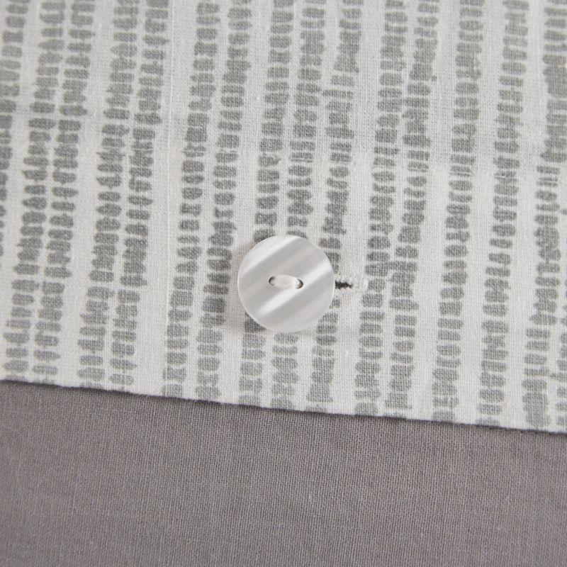 Ink+Ivy 3pc Full/Queen Cody Cotton Duvet Cover Set Gray/Navy: Woven Stripe, Lightweight, OEKO-TEX Certified