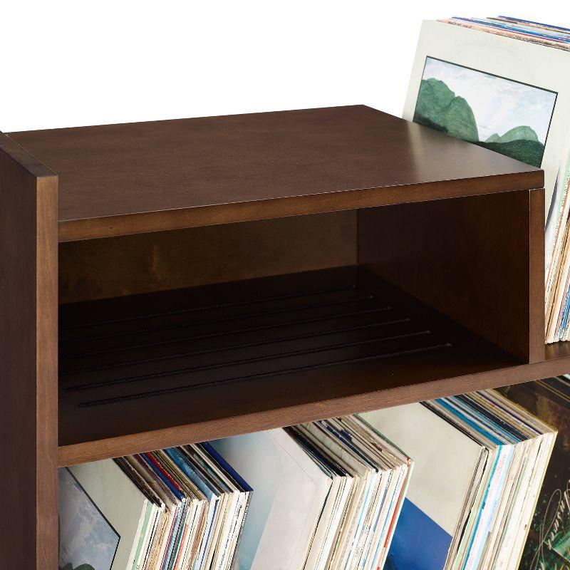 Portland Dark Brown MDF Turntable Stand with Cabinet