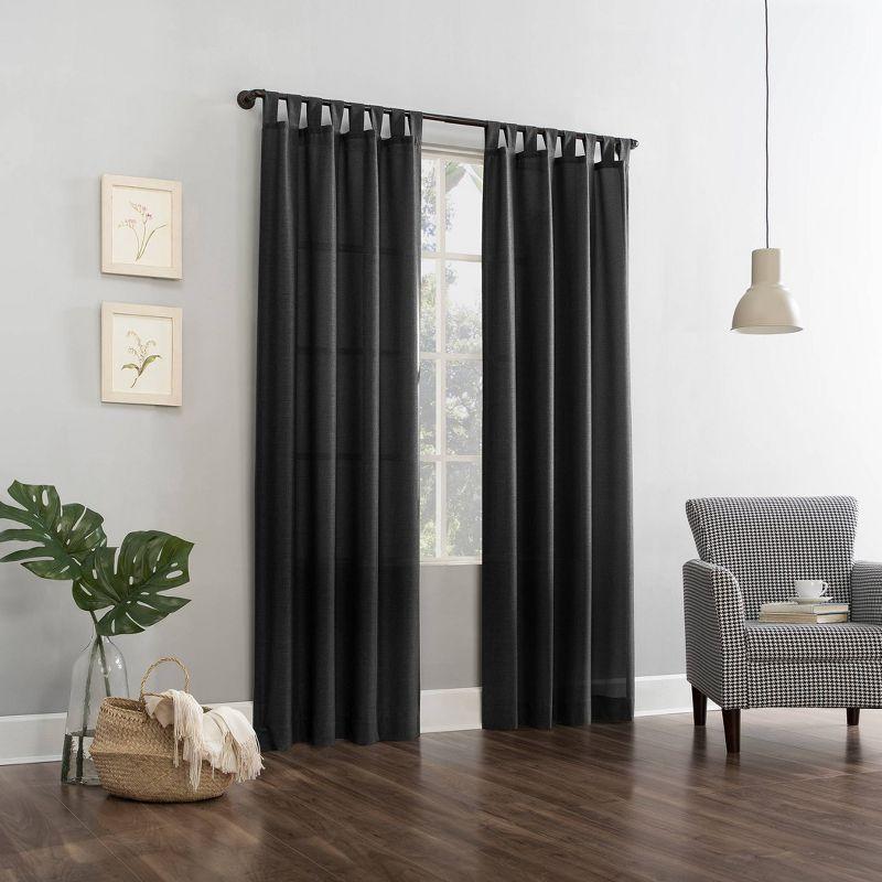 No. 918 Light Filtering Semi-Sheer Joshua Heathered Texture Tab Top Curtain Panel