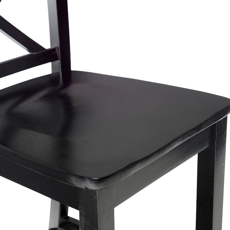 30" Torino X Back Wood Barstool - Black - Linon: Solid Rubberwood, Unupholstered, Armless
