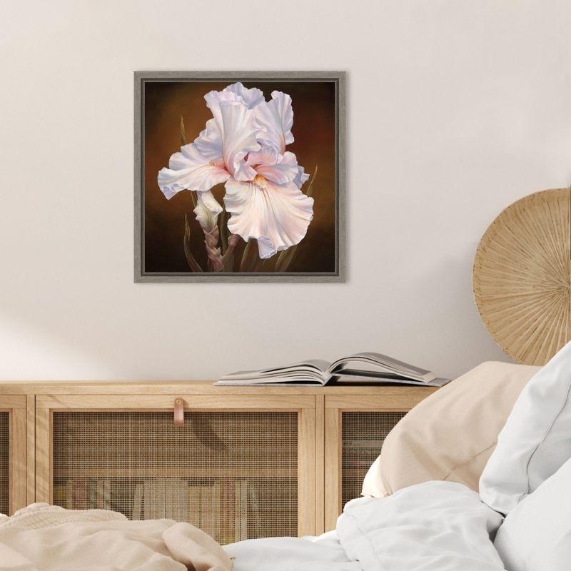 Amanti Art White Iris II by Marianne Broome Canvas Wall Art Print Framed 16 x 16-in.